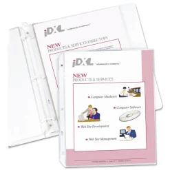 Discount 3-Hole Punched Top Load 8.5 in. x 11 in. Insert Heavy-Duty Polypropylene Sheet Protectors - Nonglare Clear Front (50/Box) Office Presentation Supplies