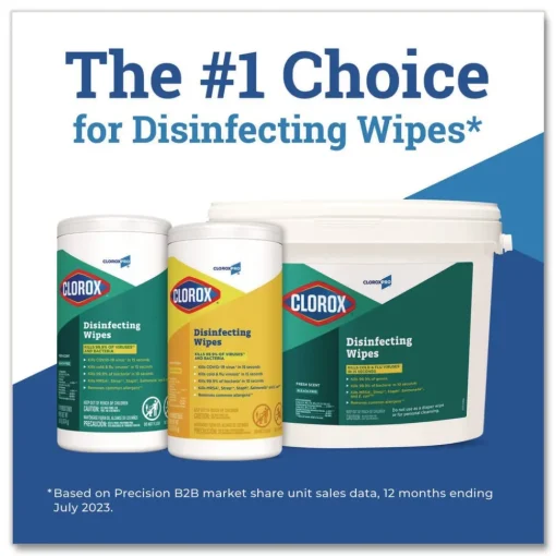 Hot 7 in. x 8 in. 1-Ply Disinfecting Wipes - Fresh Scent, White Skin Care & Personal Hygiene