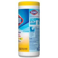 7 in. x 8 in. 1-Ply Disinfecting Wipes - Crisp Lemon, White (35/Canister) Skin Care & Personal Hygiene