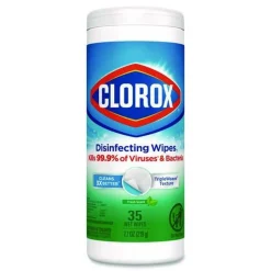 Outlet 7 in. x 8 in. 1-Ply Disinfecting Wipes - Fresh Scent, White (35/Canister) Skin Care & Personal Hygiene