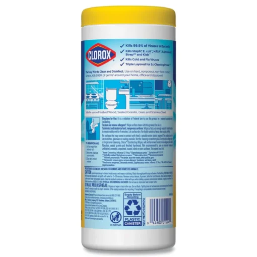 Clearance 7 in. x 8 in. 1-Ply Disinfecting Wipes - Fresh Scent/Citrus Blend (35/Canister, 3/Pack, 5 Packs/Carton) Cleaning & Janitorial Supplies