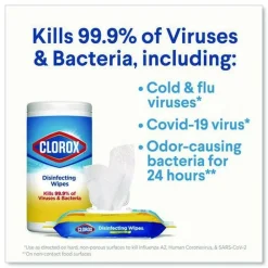 Clearance 8 in. x 7 in. 1-Ply Easy Pull Pack Disinfecting Wipes - Lemon Scent White (6 Boxes/Carton) Cleaning & Janitorial Supplies