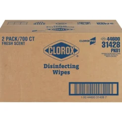 New 1 Ply 7 in. x 8 in. Fresh Scent Disinfecting Wipes - White (2/Carton) Cleaning & Janitorial Supplies