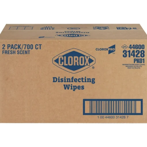 New 1 Ply 7 in. x 8 in. Fresh Scent Disinfecting Wipes - White (2/Carton) Cleaning & Janitorial Supplies