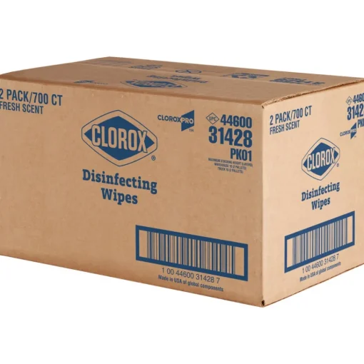 New 1 Ply 7 in. x 8 in. Fresh Scent Disinfecting Wipes - White (2/Carton) Cleaning & Janitorial Supplies