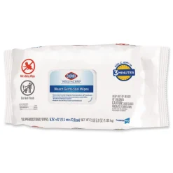 Best 32621 6.75 in. x 9 in. 1-Ply Bleach Germicidal Disinfectant Wipes - Unscented/White (6/Carton) Cleaning & Janitorial Supplies