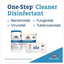 Best 32621 6.75 in. x 9 in. 1-Ply Bleach Germicidal Disinfectant Wipes - Unscented/White (6/Carton) Cleaning & Janitorial Supplies