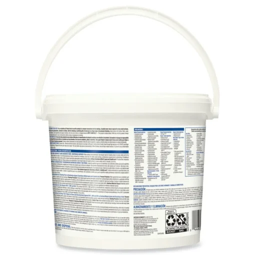 Outlet 12 in. x 12 in. 1-Ply Bleach Germicidal Wipes - Unscented, White (110/Bucket) Skin Care & Personal Hygiene