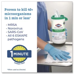 Outlet 12 in. x 11 in. Hydrogen Peroxide Cleaner Disinfectant Wipes - Unscented White (2/Carton) Cleaning & Janitorial Supplies