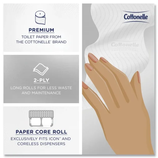 Clearance 53862 CleanCare 2-Ply Septic Safe Bathroom Tissue - White (36/Carton) Paper & Dispensers