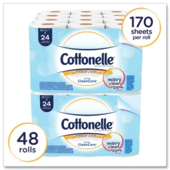 Hot Septic Safe Clean Care Bathroom Tissue - White (170 Sheets/Roll, 48 Rolls/Carton) Cleaning & Janitorial Supplies