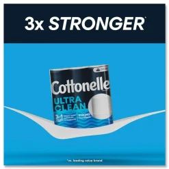 Online Ultra CleanCare 1-Ply Septic Safe Mega Rolls Strong Tissue Toilet Paper - White (48/Carton) Paper & Dispensers