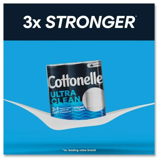 Online Ultra CleanCare 1-Ply Septic Safe Mega Rolls Strong Tissue Toilet Paper - White (48/Carton) Paper & Dispensers