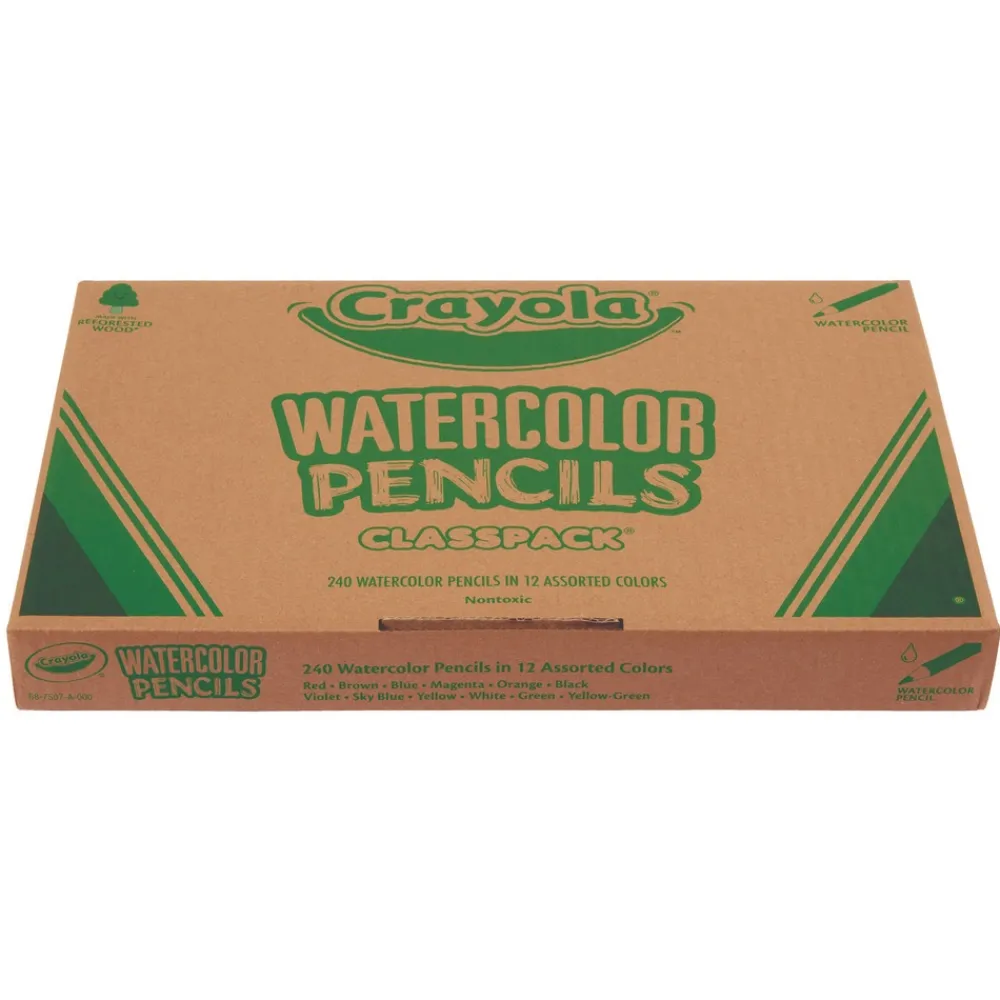 Outlet 3.3 mm Watercolor Pencil Classpack - Assorted Lead and Barrel Colors (240/Pack) Arts & Crafts Supplies