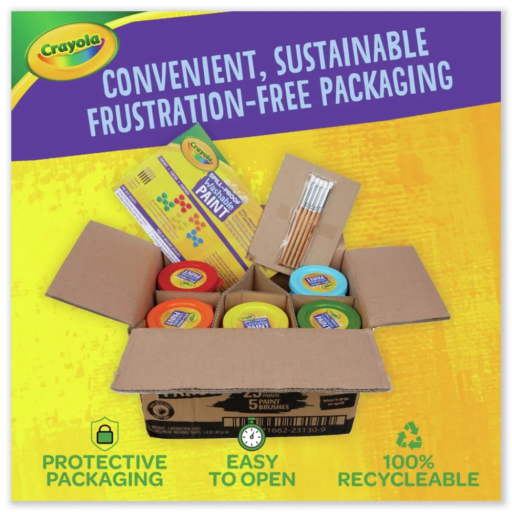 Clearance 1.4 oz Cups 5-Color Spill Proof Washable Paints Arts & Crafts Supplies