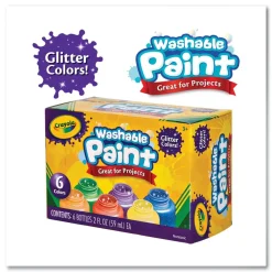 Sale 2 oz Washable Paint - 6 Assorted Classic Colors Arts & Crafts Supplies