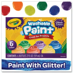 Sale 2 oz Washable Paint - 6 Assorted Classic Colors Arts & Crafts Supplies
