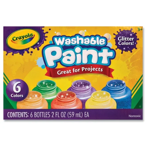 Sale 2 oz Washable Paint - 6 Assorted Classic Colors Arts & Crafts Supplies