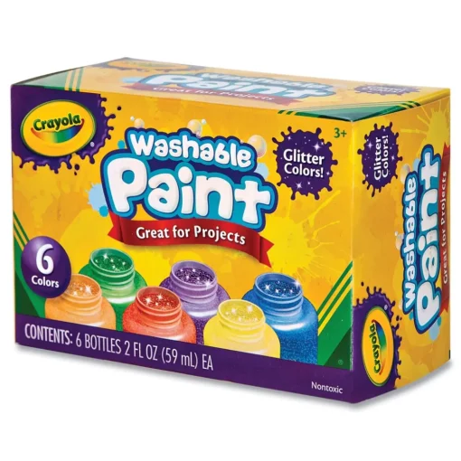 Sale 2 oz Washable Paint - 6 Assorted Classic Colors Arts & Crafts Supplies