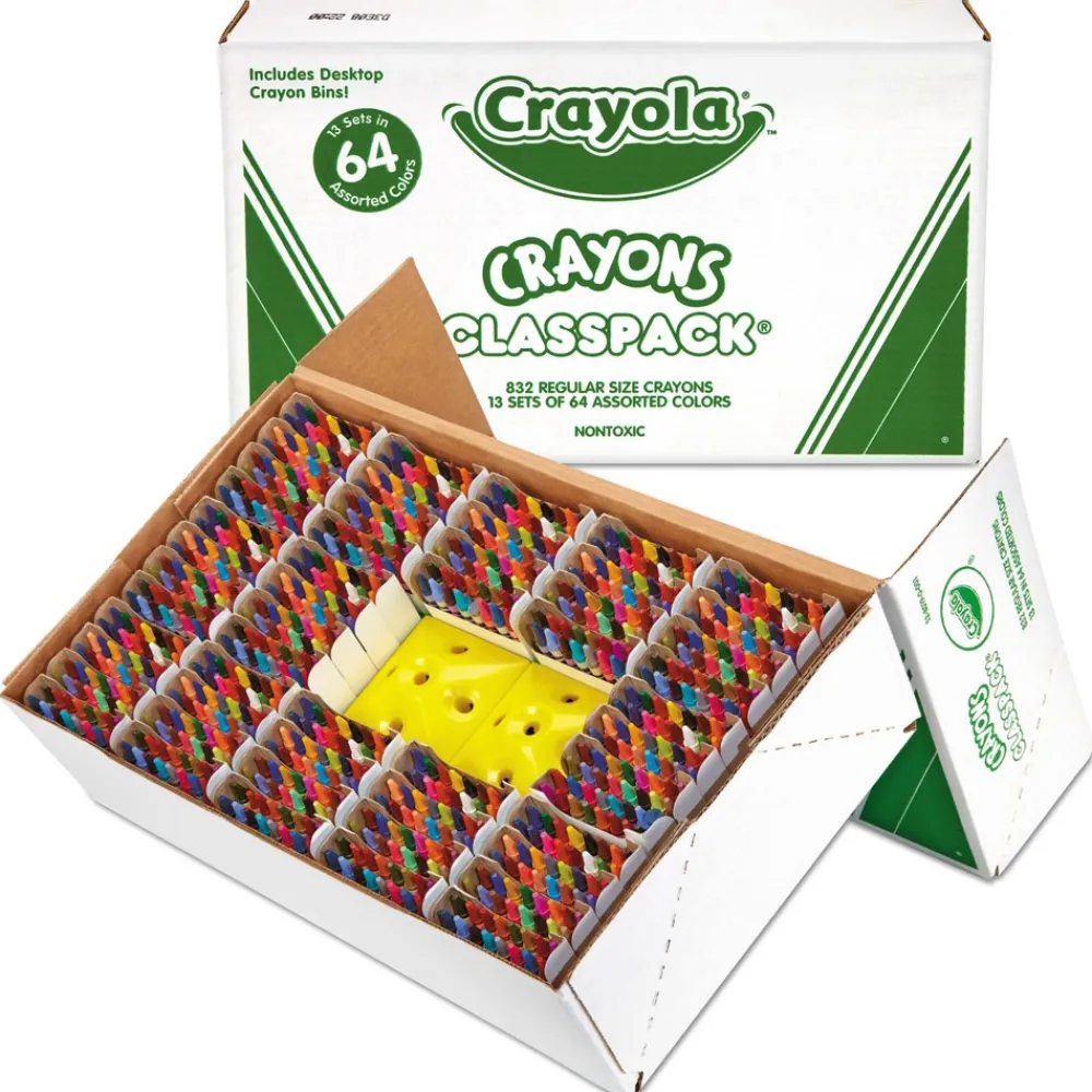 Online Classpack Regular Crayons with 13 Caddies - Assorted (832/Box) Arts & Crafts Supplies