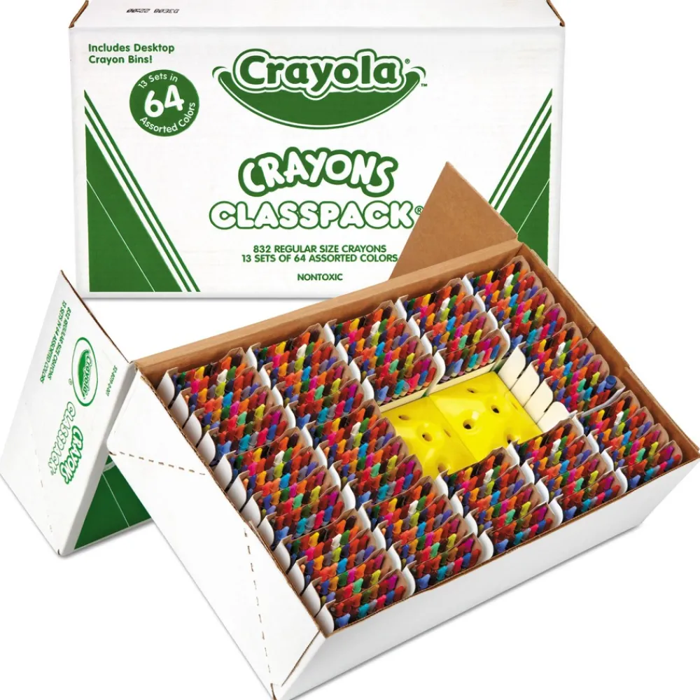 Online Classpack Regular Crayons with 13 Caddies - Assorted (832/Box) Arts & Crafts Supplies