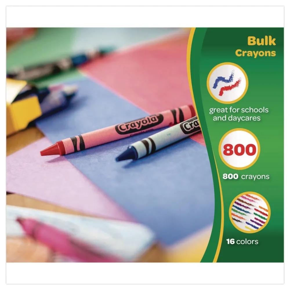 Discount 16-Color Classpack Regular Crayons (800/Box) Arts & Crafts Supplies