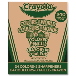 Hot Colors of the World Colored Pencils Classpack Set - Assorted Lead and Barrel Colors (240/Pack) Pens, Pencils & Markers