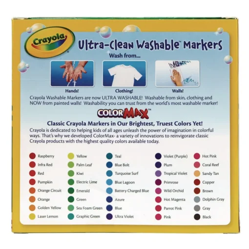 Online Ultra-Clean Broad Bullet Tip Washable Markers - Assorted Colors (1-Set) Pens, Pencils & Markers