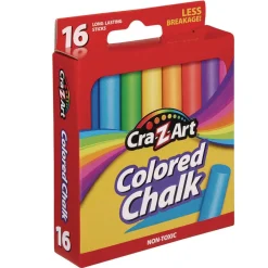 Outlet Colored Chalk - Assorted Colors (16/Pack) Arts & Crafts Supplies