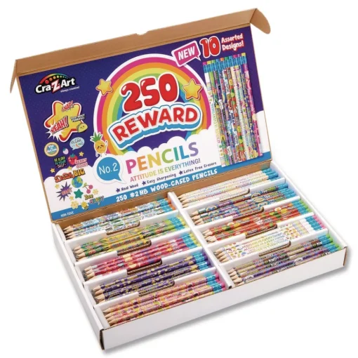 New No. 2 Pencils Motivational Classpack - Black Lead/Assorted Barrels (250/Set) Pens, Pencils & Markers