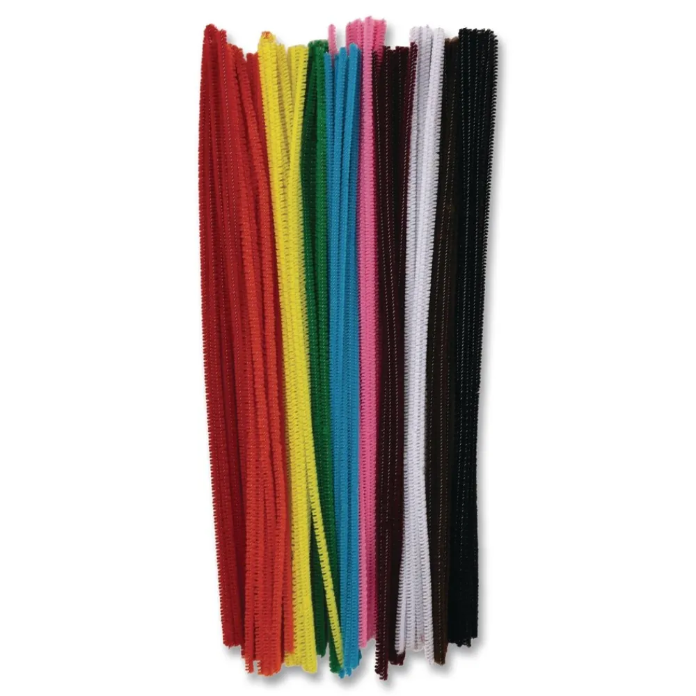 Hot 12 in. x 4 mm Metal Wire/Polyester Regular Stems - Assorted Colors (100/Pack) Tabletop And Serveware