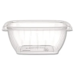 Discount 8.5 in. x 8.5 in. x 2.64 in. 12 oz. Plastic Bowls - Square Clear (504/Carton) Tabletop And Serveware