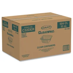 Discount 9.4 in. x 6.8 in. x 2.1 in. 32 oz. ClearPac Plastic Containers (504/Carton) Tabletop And Serveware
