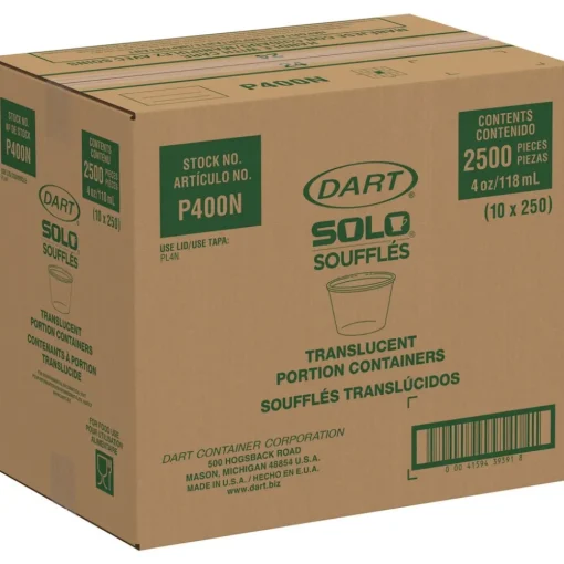 Clearance 4 oz. Polystyrene Portion Cups - Translucent (2500/Carton) Tabletop And Serveware
