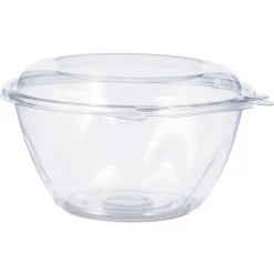 Sale CTR32BD 7 in. x 3.4 in. 32 oz. Tamper-Resistant Plastic Bowls with Dome Lid - Clear (150/Carton) Tabletop And Serveware