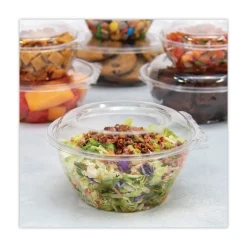 Sale CTR32BD 7 in. x 3.4 in. 32 oz. Tamper-Resistant Plastic Bowls with Dome Lid - Clear (150/Carton) Tabletop And Serveware