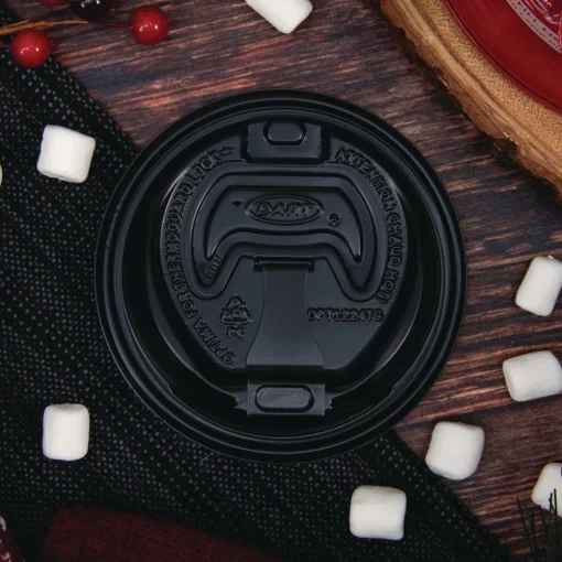 Optima Reclosable Lids for Hot Paper Cups Fits 12 oz. to 24 oz. Hot Paper Cups - Black (1200/Carton) Tabletop And Serveware
