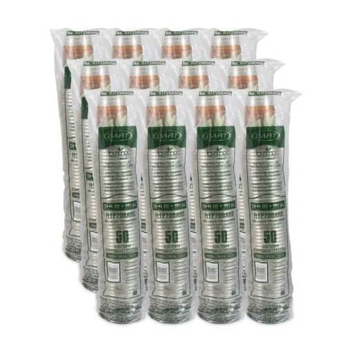 Sale RTP20BARE Bare Eco-Forward 20 oz. Plastic RPET Cold Cups - Leaf Design (600/Carton) Tabletop And Serveware