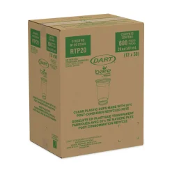 Sale RTP20BARE Bare Eco-Forward 20 oz. Plastic RPET Cold Cups - Leaf Design (600/Carton) Tabletop And Serveware