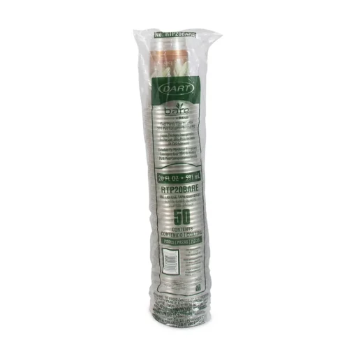 Sale RTP20BARE Bare Eco-Forward 20 oz. Plastic RPET Cold Cups - Leaf Design (600/Carton) Tabletop And Serveware