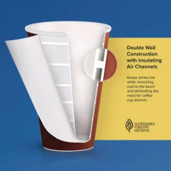 Clearance Thermoguard 24 oz. Insulated Paper Hot Cups - Steam Print (600/Carton) Tabletop And Serveware