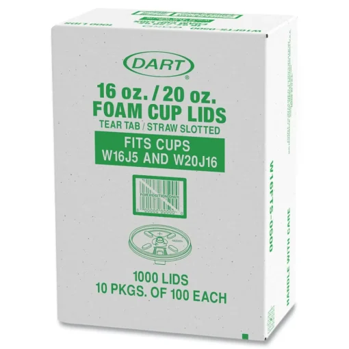 Hot W16FTS-0500 Plastic Lids for 16 oz/20 oz Foam Cups and Containers - Translucent (1000/Carton) Tabletop And Serveware