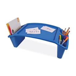 Sale 23.35 in. W x 12 in. D x 8.53 in. H Antimicrobial Lap Desk - Rectangular Blue Desk Accessories & Office Organizers
