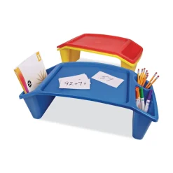 Sale 23.35 in. W x 12 in. D x 8.53 in. H Antimicrobial Lap Desk - Rectangular Blue Desk Accessories & Office Organizers