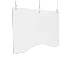 Clearance 35.75 in. x 24 in. Acrylic Hanging Barrier - Clear (2/Carton) Desk Accessories & Office Organizers
