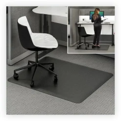 Outlet 60 in. x 46 in. Ergonomic Sit Stand Mat - Black Cleaning & Janitorial Supplies