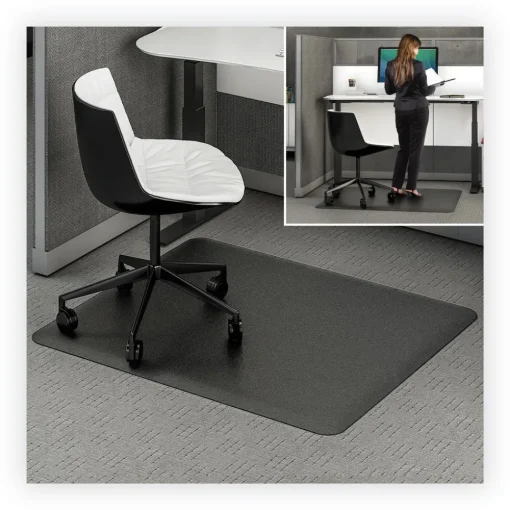 Outlet 60 in. x 46 in. Ergonomic Sit Stand Mat - Black Cleaning & Janitorial Supplies