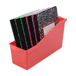 Sale 14.2 in. x 5.34 in. x 7.35 in. Antimicrobial Book Bin - Red Desk Accessories & Office Organizers