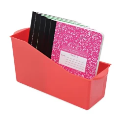 Sale 14.2 in. x 5.34 in. x 7.35 in. Antimicrobial Book Bin - Red Desk Accessories & Office Organizers
