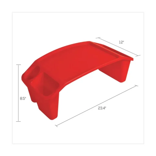New 23.35 in. x 12 in. x 8.53 in. Antimicrobial Rectangular Lap Desk - Red Office Furniture & Lighting